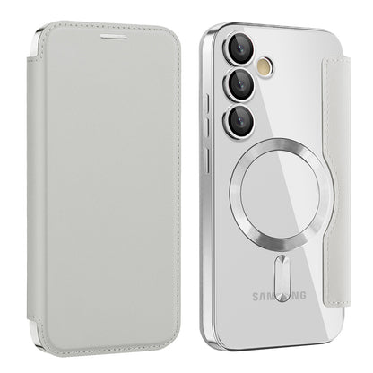 MagSafe futrola za Samsung Galaxy S24 FE S721, Techsuit, SmartMag Book, Siva