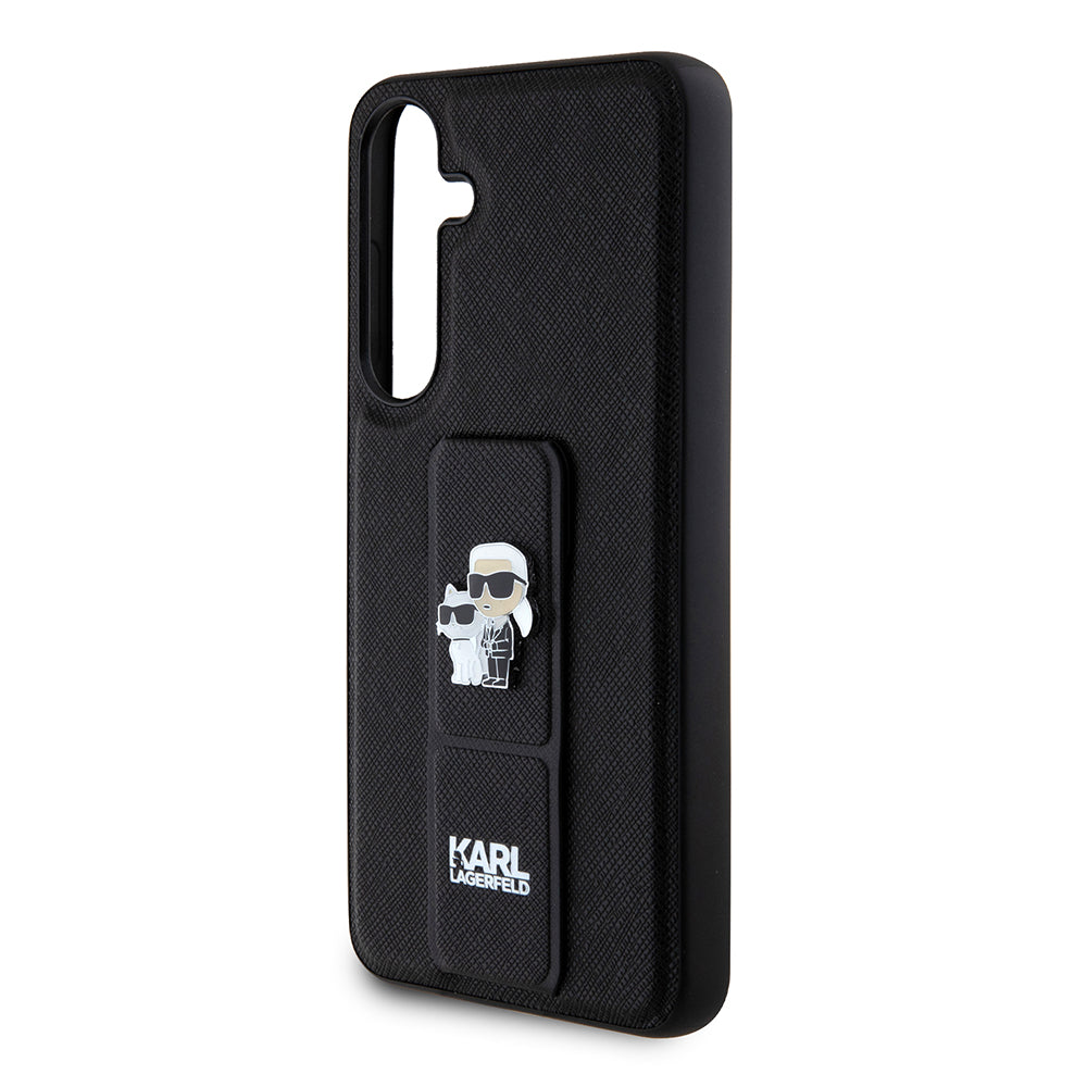 MagSafe futrola za Samsung Galaxy S24+ S926, Karl Lagerfeld, Saffiano Gripstand Karl & Choupette, Crna