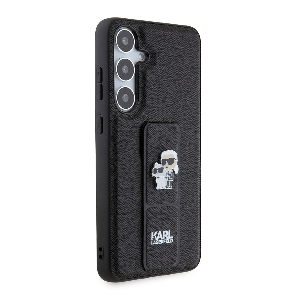 MagSafe futrola za Samsung Galaxy S24+ S926, Karl Lagerfeld, Saffiano Gripstand Karl & Choupette, Crna