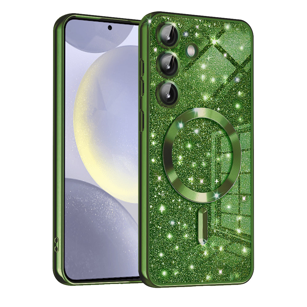 MagSafe futrola za Samsung Galaxy S24+ S926, Techsuit, Luxury Glitter, Tamno Zelena