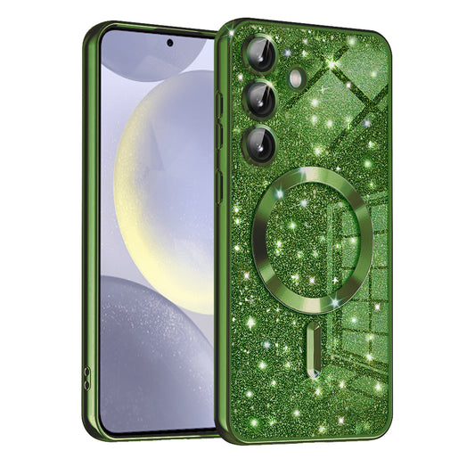 MagSafe futrola za Samsung Galaxy S24+ S926, Techsuit, Luxury Glitter, Tamno Zelena