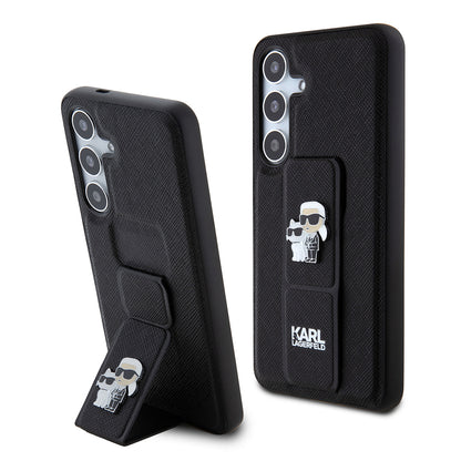 MagSafe futrola za Samsung Galaxy S24 S921, Karl Lagerfeld, Saffiano Gripstand Karl & Choupette, Crna