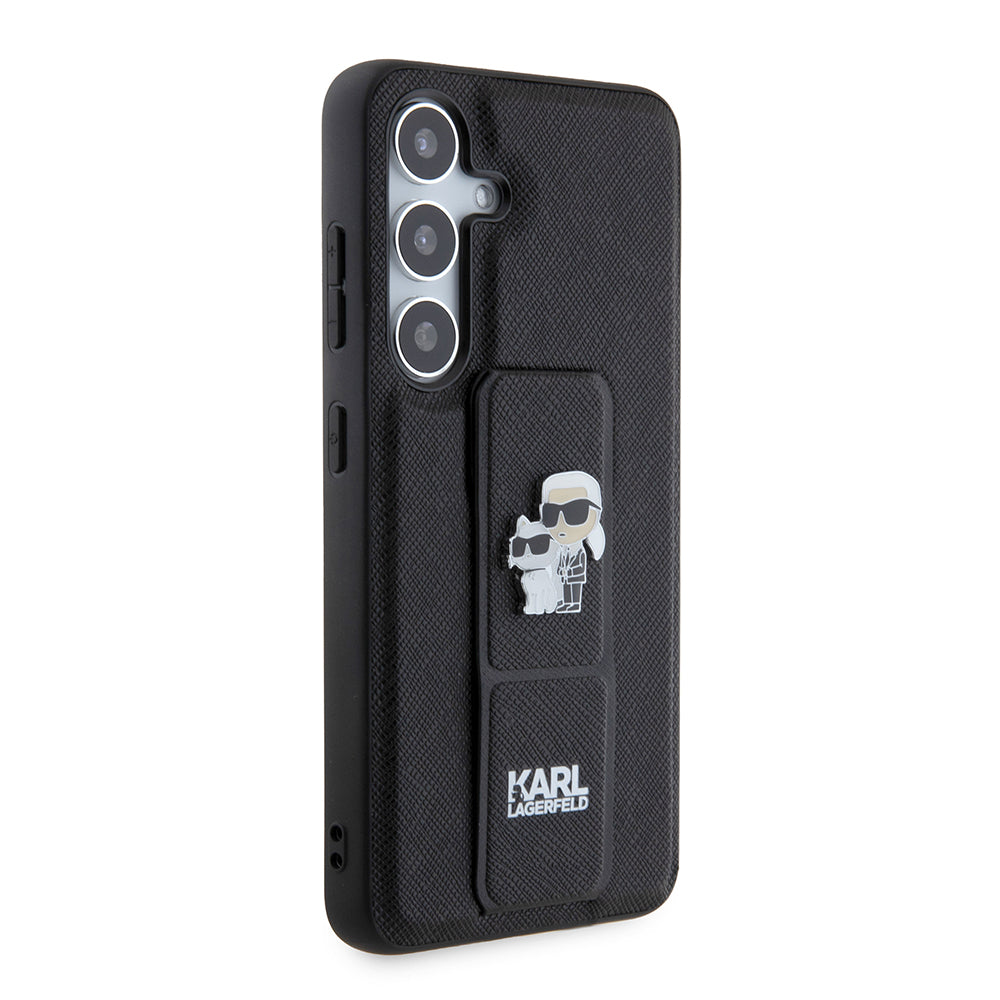 MagSafe futrola za Samsung Galaxy S24 S921, Karl Lagerfeld, Saffiano Gripstand Karl & Choupette, Crna