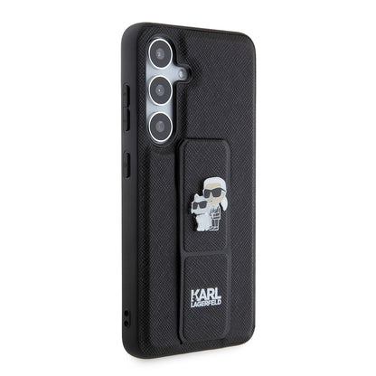 MagSafe futrola za Samsung Galaxy S24 S921, Karl Lagerfeld, Saffiano Gripstand Karl & Choupette, Crna