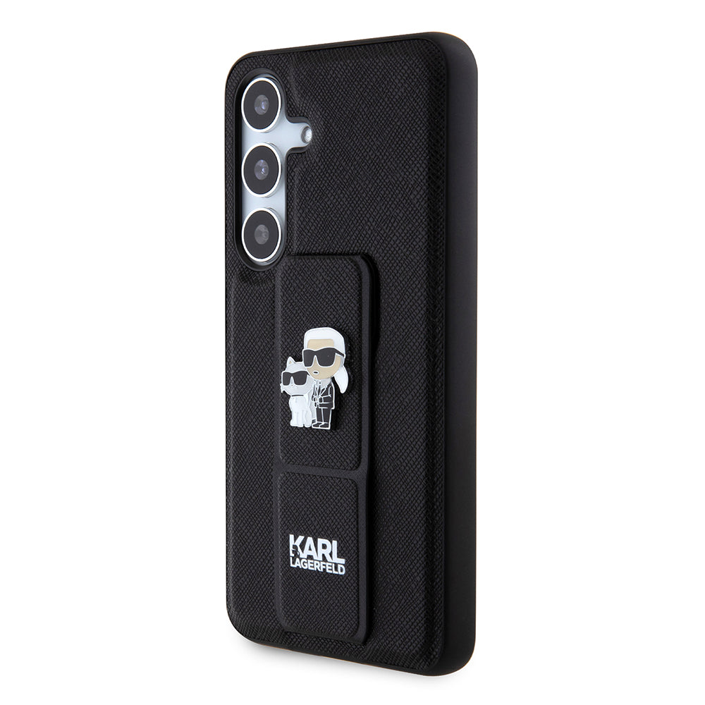 MagSafe futrola za Samsung Galaxy S24 S921, Karl Lagerfeld, Saffiano Gripstand Karl & Choupette, Crna