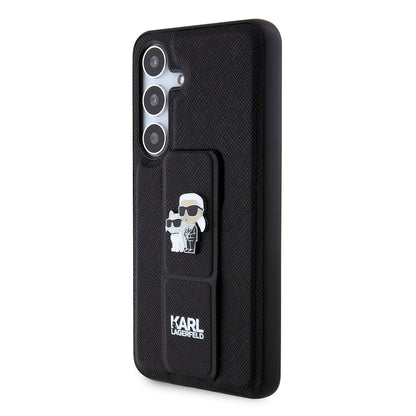 MagSafe futrola za Samsung Galaxy S24 S921, Karl Lagerfeld, Saffiano Gripstand Karl & Choupette, Crna