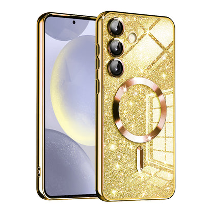 MagSafe futrola za Samsung Galaxy S24 S921, Techsuit, Luxury Glitter, Zlatna