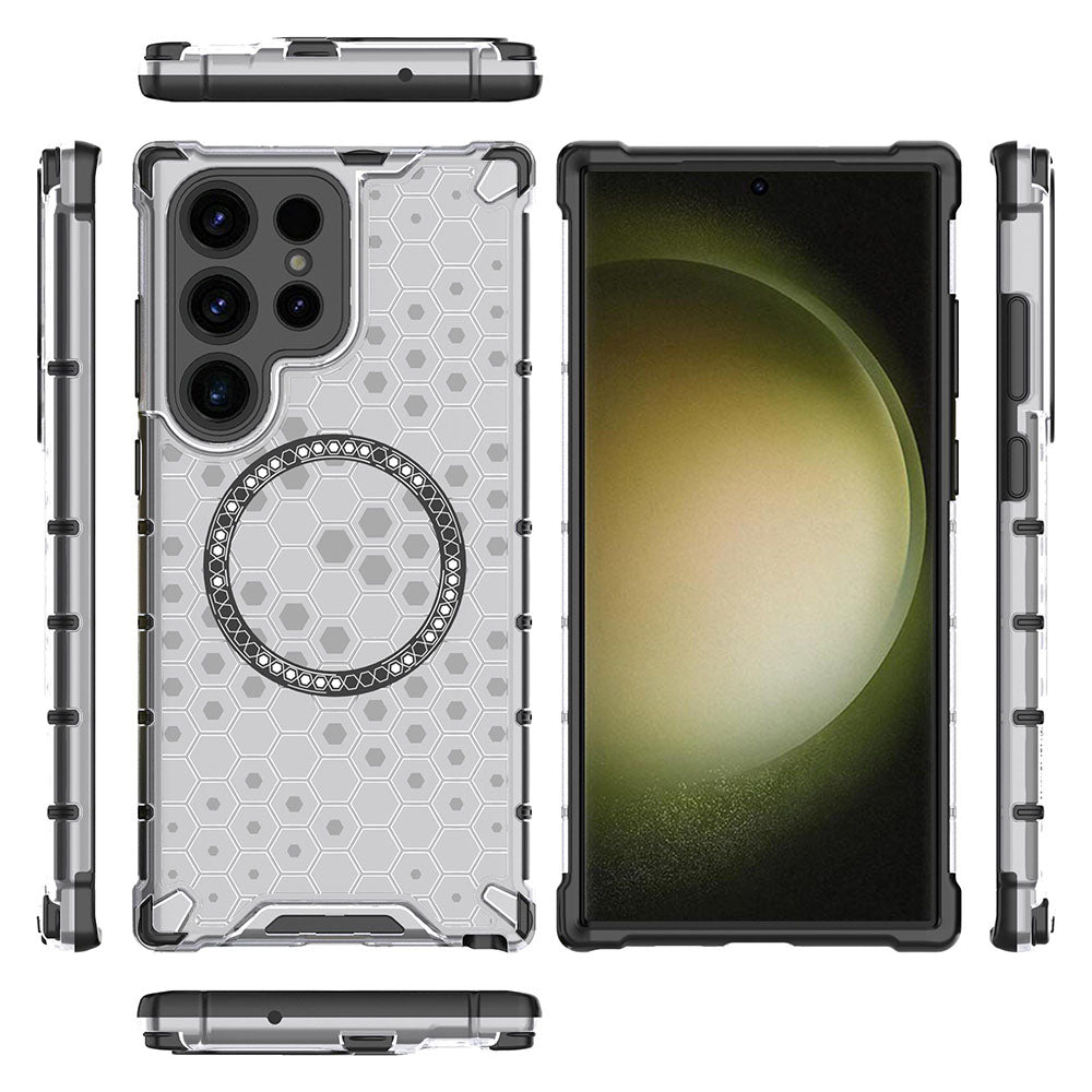 MagSafe futrola za Samsung Galaxy S24 Ultra S928, Techsuit, HoneyComb Shield, Bijela