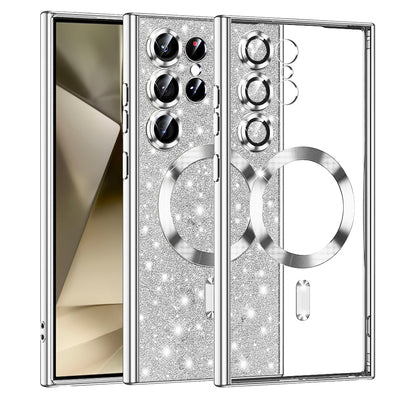 MagSafe futrola za Samsung Galaxy S24 Ultra S928, Techsuit, Luxury Glitter, Srebrna