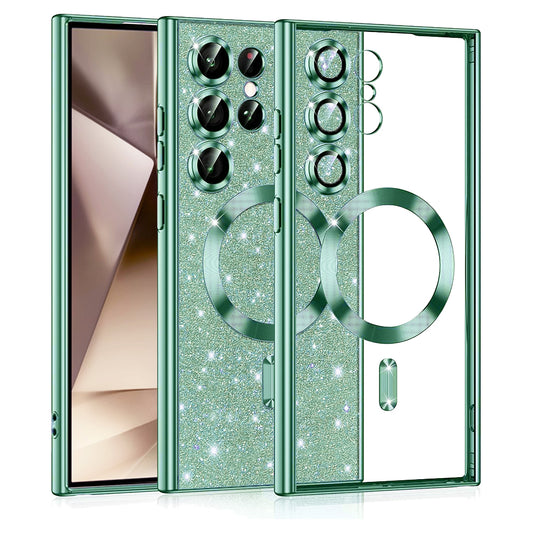 MagSafe futrola za Samsung Galaxy S24 Ultra S928, Techsuit, Luxury Glitter, Svijetlo Zelena