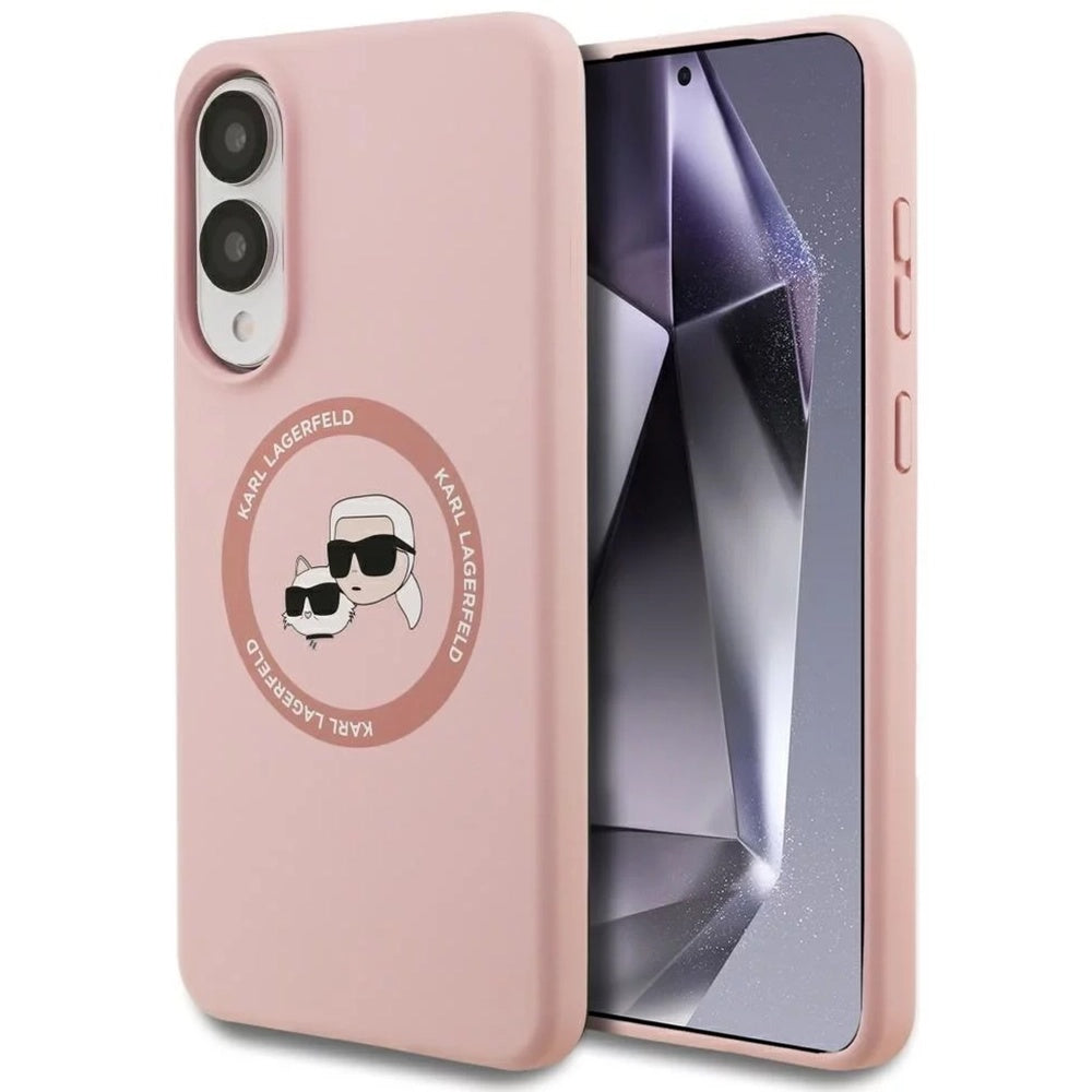 Futrola MagSafe za Samsung Galaxy S25 Edge S937, Karl Lagerfeld, Silicone Double Heads, Roza