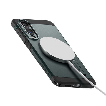 Futrola MagSafe za Samsung Galaxy S25 Edge S937, Spigen, Tough Armor, Zelena ACS09424