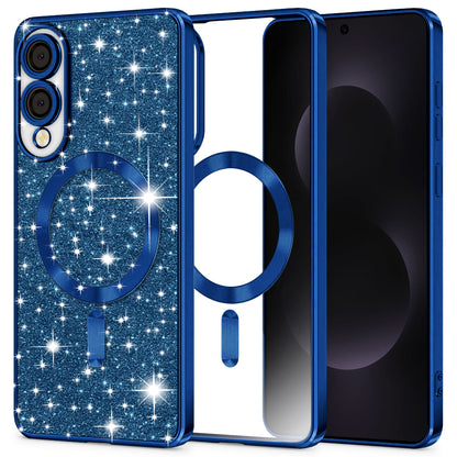 MagSafe futrola za Samsung Galaxy S25 Edge S937, Techsuit, Luxury Glitter, Tamno Plava