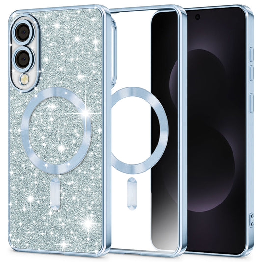 MagSafe maska za Samsung Galaxy S25 Edge S937, Techsuit, Luxury Glitter, Plava
