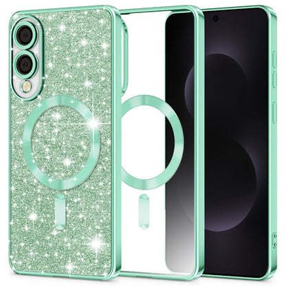 MagSafe futrola za Samsung Galaxy S25 Edge S937, Techsuit, Luxury Glitter, Svijetlo Zelena