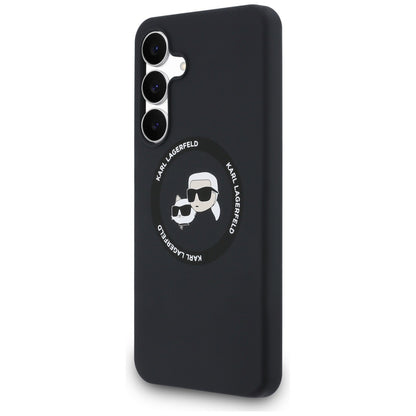 Futrola MagSafe za Samsung Galaxy S25 FE, Karl Lagerfeld, Silikonska Karl & Choupette's Heads, Crna