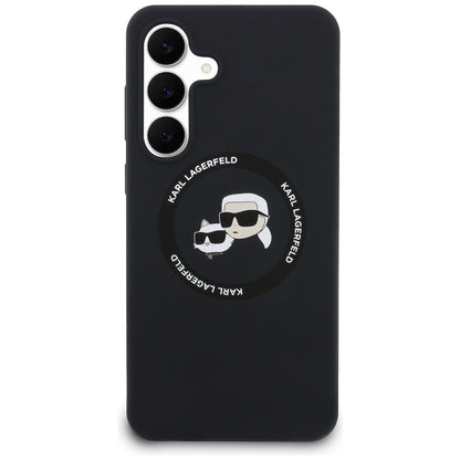 Futrola MagSafe za Samsung Galaxy S25 FE, Karl Lagerfeld, Silikonska Karl & Choupette's Heads, Crna