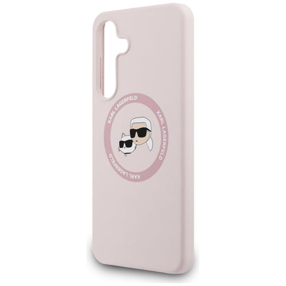 MagSafe futrola za Samsung Galaxy S25 FE, Karl Lagerfeld, Silikonska Karl & Choupette's Heads, Roza