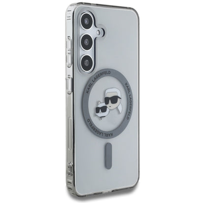 Futrola MagSafe za Samsung Galaxy S25+ S936, Karl Lagerfeld, IML Metal Karl & Choupette's Heads, Crna