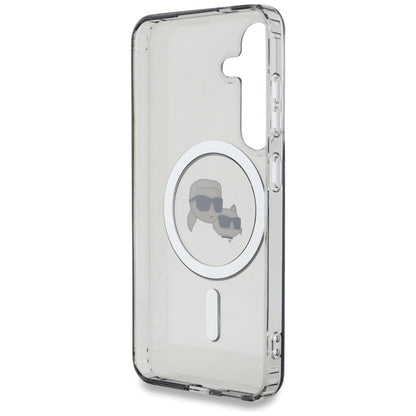 Futrola MagSafe za Samsung Galaxy S25+ S936, Karl Lagerfeld, IML Metal Karl & Choupette's Heads, Crna