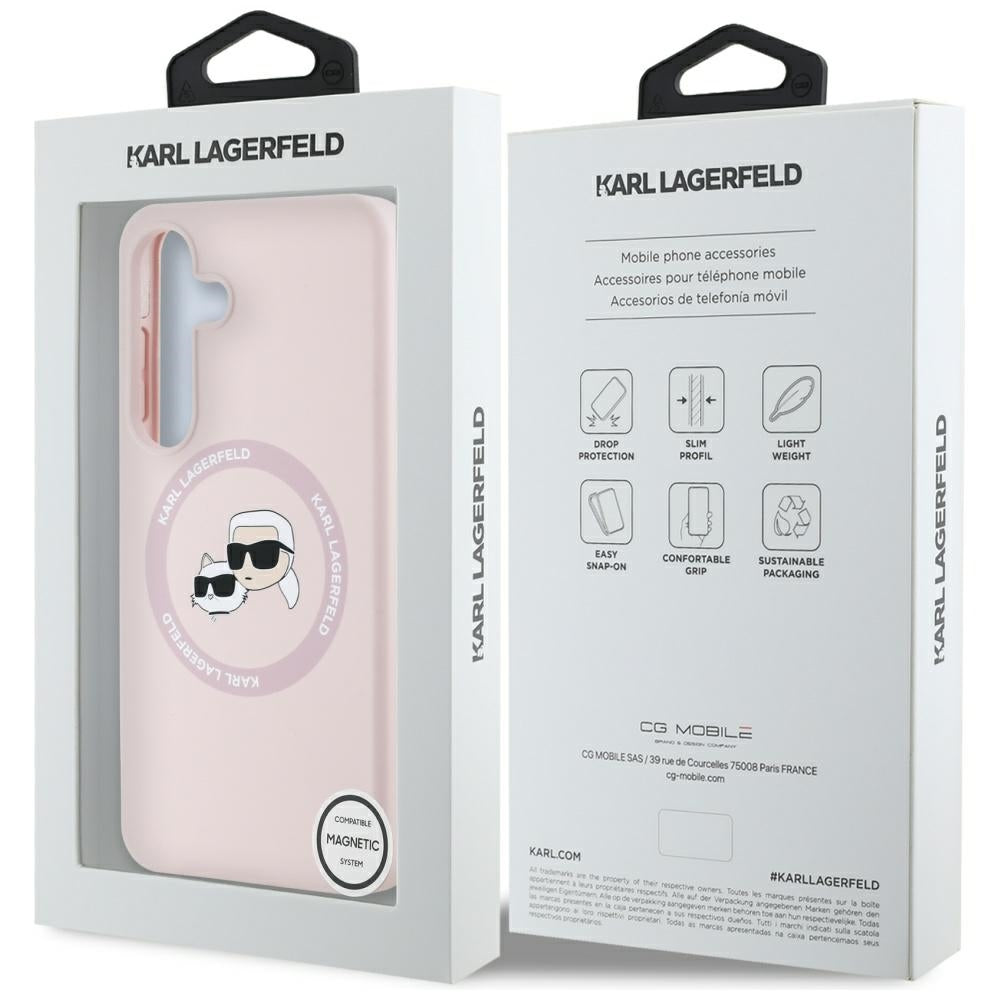 MagSafe futrola za Samsung Galaxy S25+ S936, Karl Lagerfeld, Silicone Double Heads, Roza