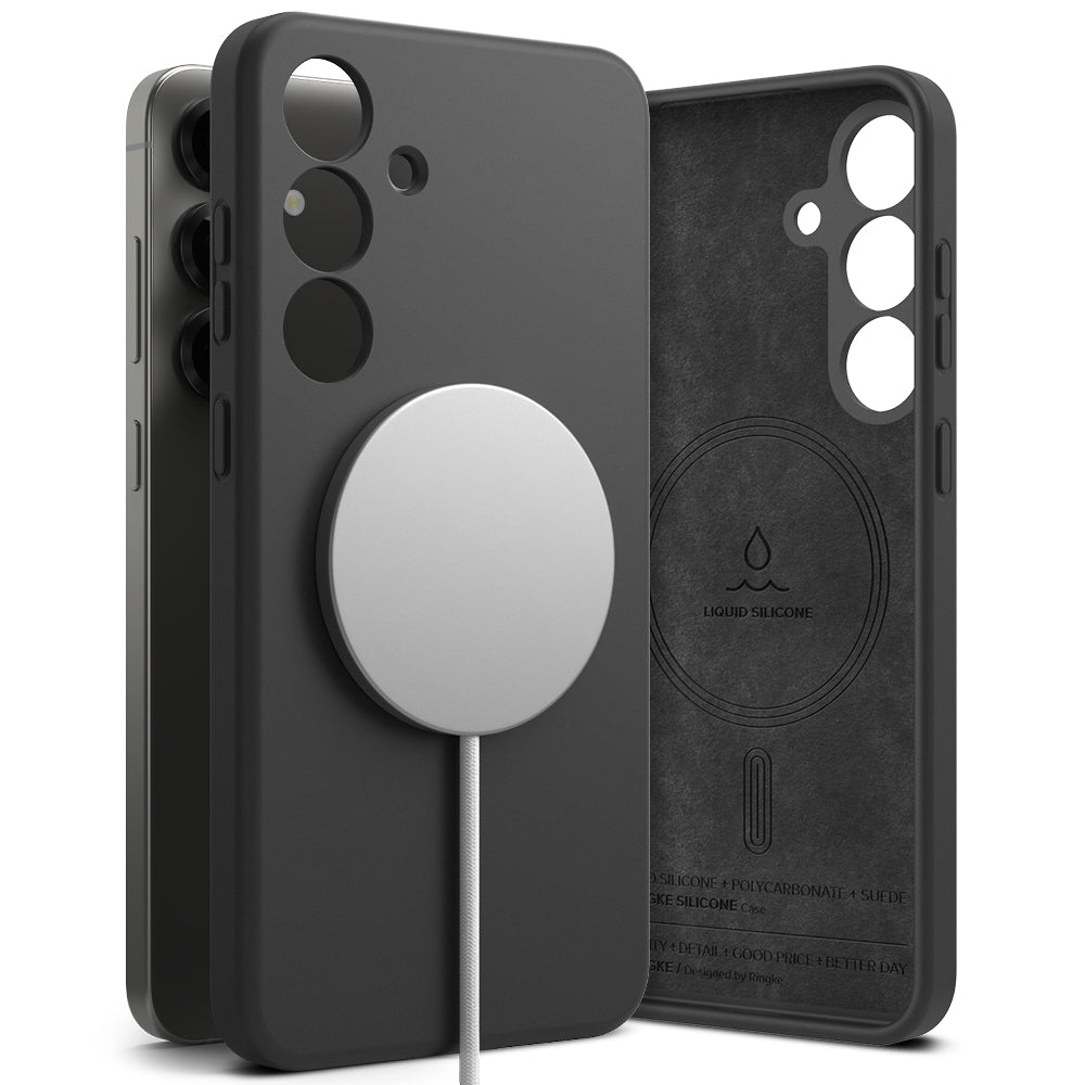 MagSafe futrola za Samsung Galaxy S25+ S936, Ringke, Silikon, Crna