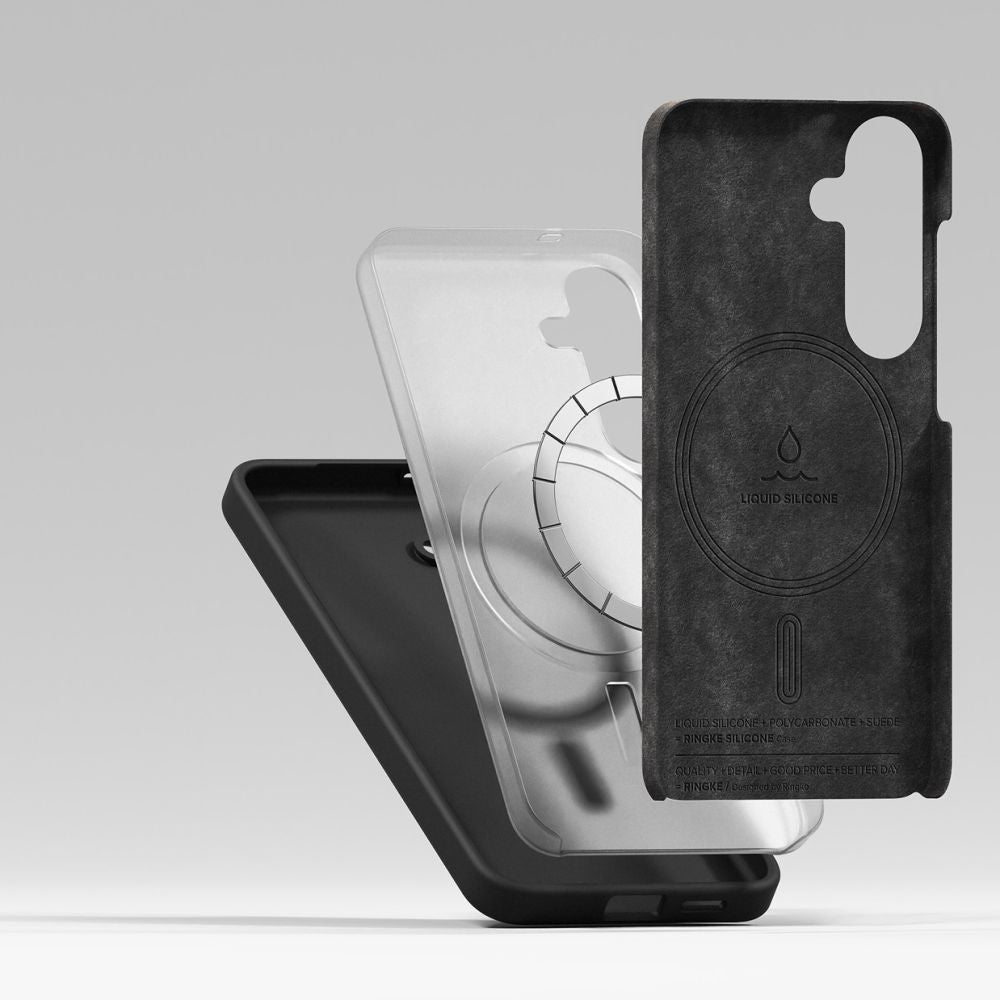 MagSafe futrola za Samsung Galaxy S25+ S936, Ringke, Silikon, Crna