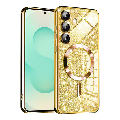 MagSafe futrola za Samsung Galaxy S25+ S936, Techsuit, Luxury Glitter, Zlatna