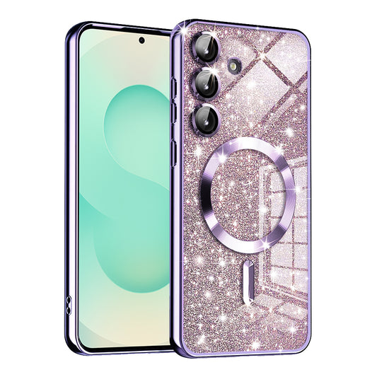 MagSafe futrola za Samsung Galaxy S25+ S936, Techsuit, Luxury Glitter, Svijetlo Ljubičasta