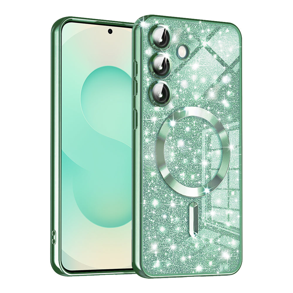 MagSafe futrola za Samsung Galaxy S25+ S936, Techsuit, Luxury Glitter, Svijetlo Zelena
