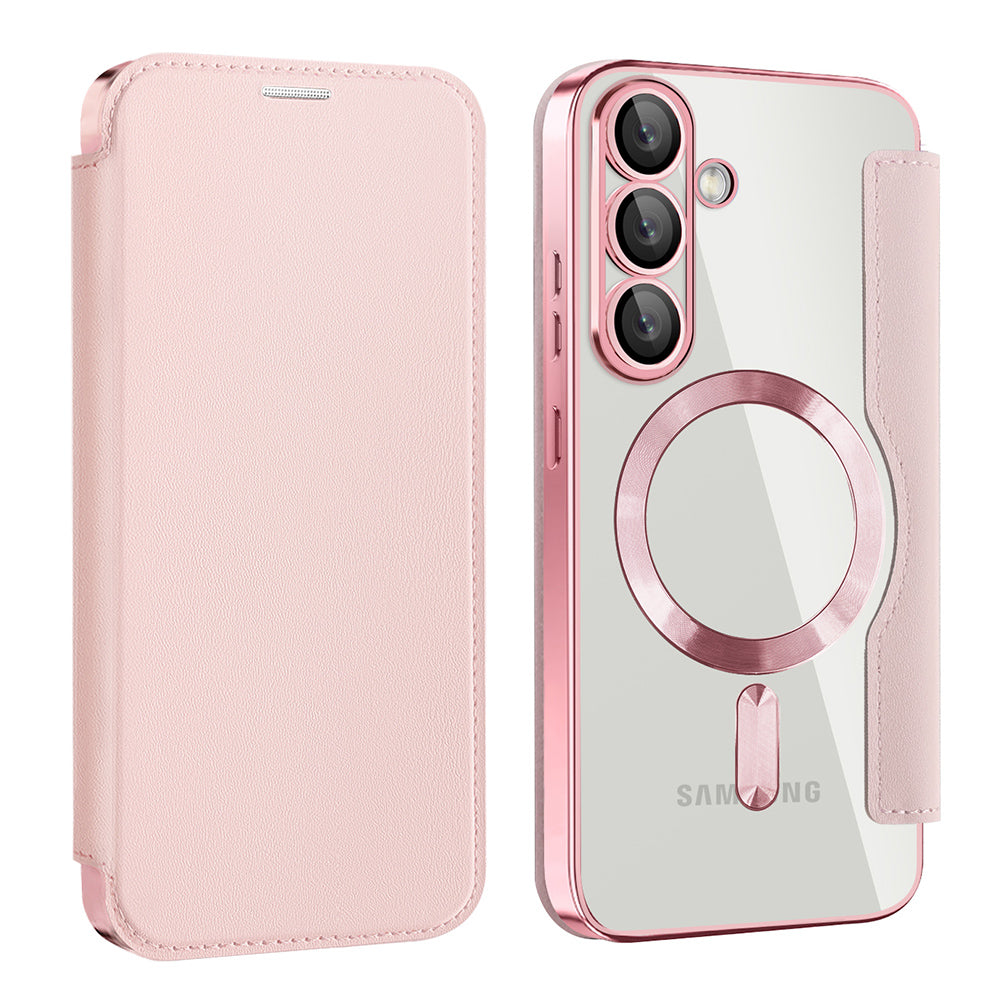 MagSafe futrola za Samsung Galaxy S25+ S936, Techsuit, SmartMag Book, Roza