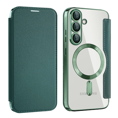 MagSafe futrola za Samsung Galaxy S25+ S936, Techsuit, SmartMag Book, Zelena