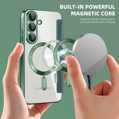 MagSafe futrola za Samsung Galaxy S25+ S936, Techsuit, SmartMag Book, Zelena