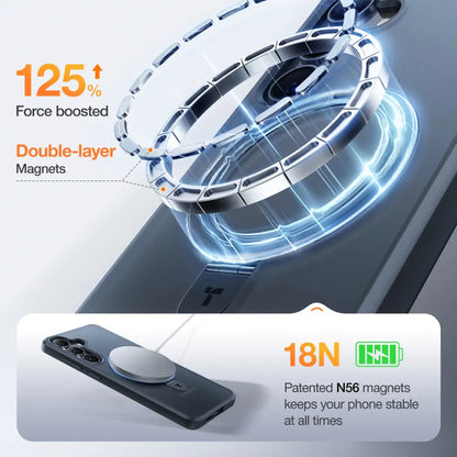 Futrola MagSafe za Samsung Galaxy S25+ S936, Torras, Ostand, Crna