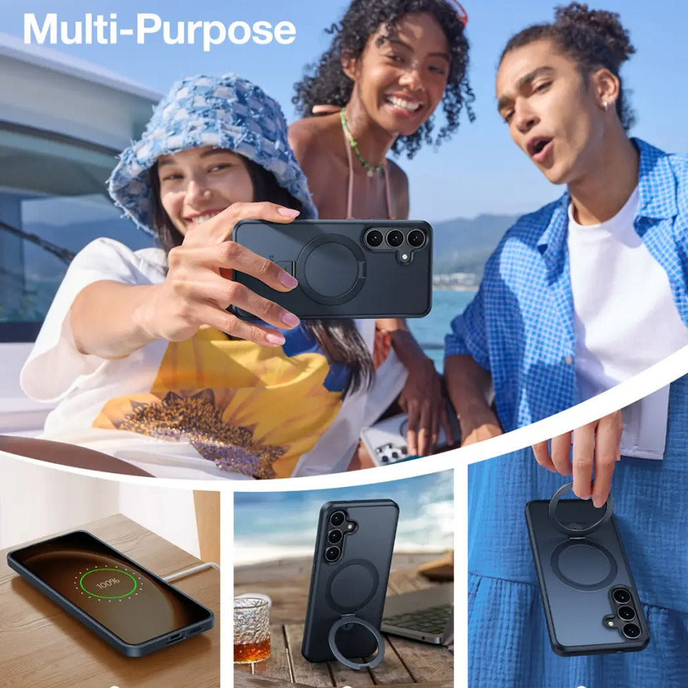 Futrola MagSafe za Samsung Galaxy S25+ S936, Torras, Ostand, Crna