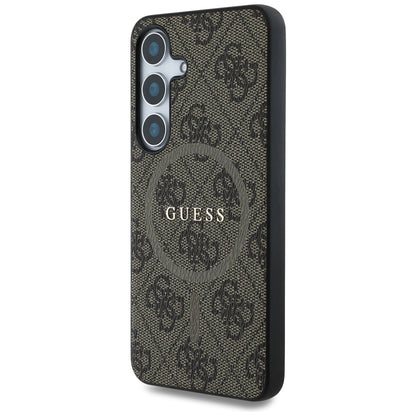 MagSafe futrola za Samsung Galaxy S25 S931, Guess, 4G Ring Classic Logo, smeđa