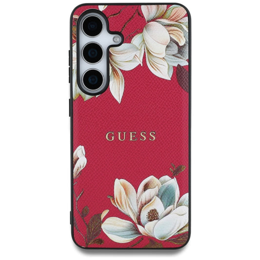 Husa MagSafe za Samsung Galaxy S25 S931, Guess, Grained Flowers, Fuksija