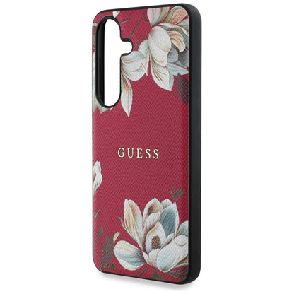 Husa MagSafe za Samsung Galaxy S25 S931, Guess, Grained Flowers, Fuksija