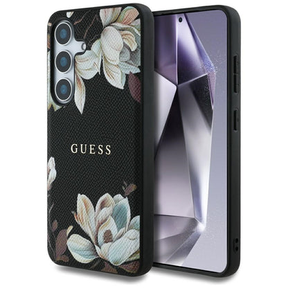 MagSafe futrola za Samsung Galaxy S25 S931, Guess, Grained Flowers, Crna