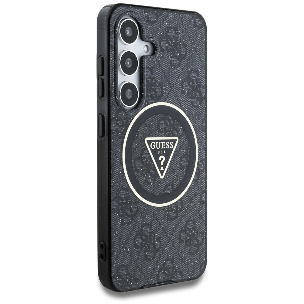 MagSafe futrola za Samsung Galaxy S25 S931, Guess, IML Glitter 4G Circle Triangle, Crna