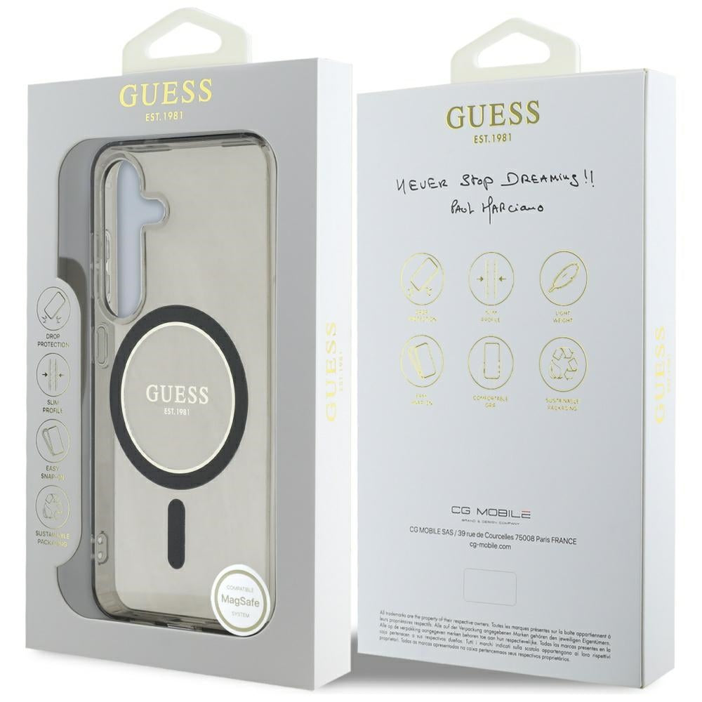 Futrola MagSafe za Samsung Galaxy S25 S931, Guess, IML Glitter Circle, Crna