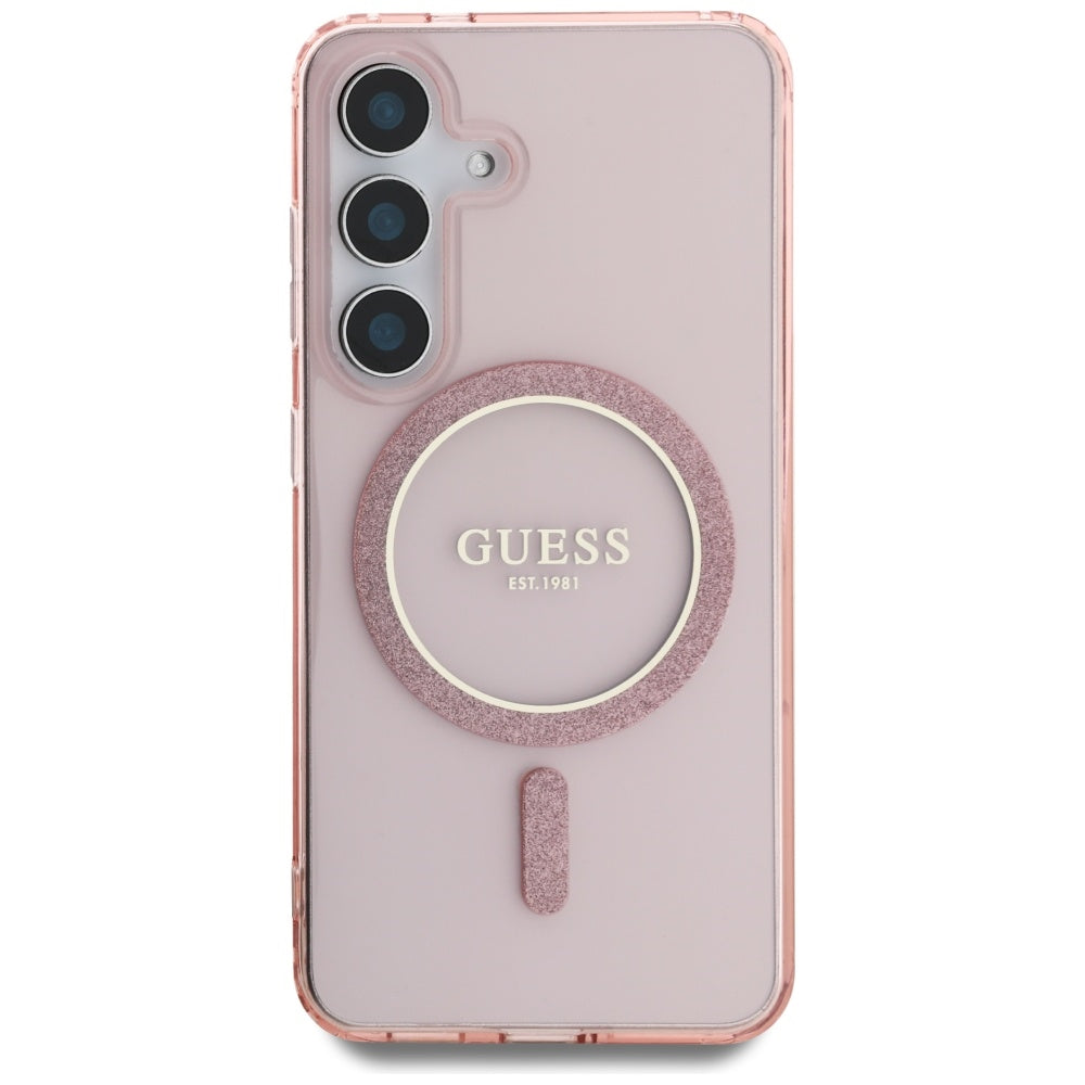 Futrola MagSafe za Samsung Galaxy S25 S931, Guess, IML Glitter Circle, Roza