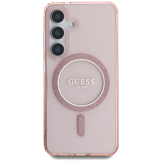 Futrola MagSafe za Samsung Galaxy S25 S931, Guess, IML Glitter Circle, Roza
