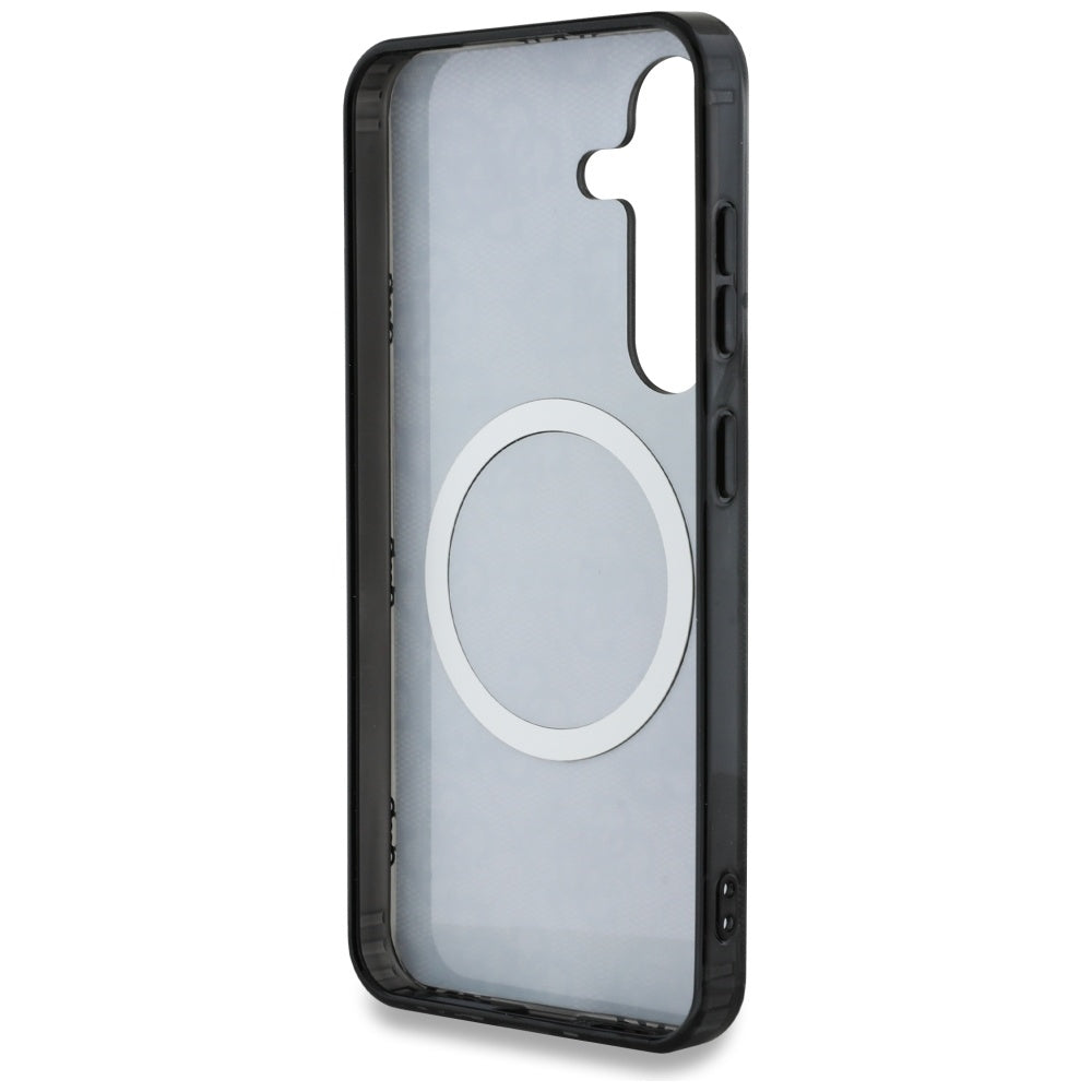 MagSafe futrola za Samsung Galaxy S25 S931, Guess, IML Peony na 4G pozadini, Crna