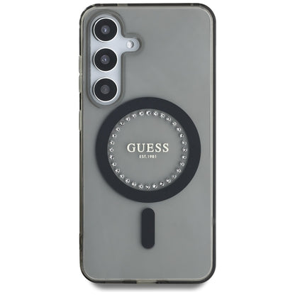 MagSafe futrola za Samsung Galaxy S25 S931, Guess, IML Rhinestone, Crna