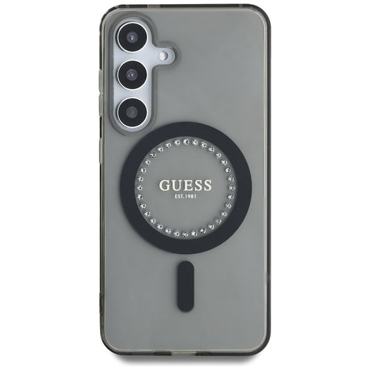 MagSafe futrola za Samsung Galaxy S25 S931, Guess, IML Rhinestone, Crna