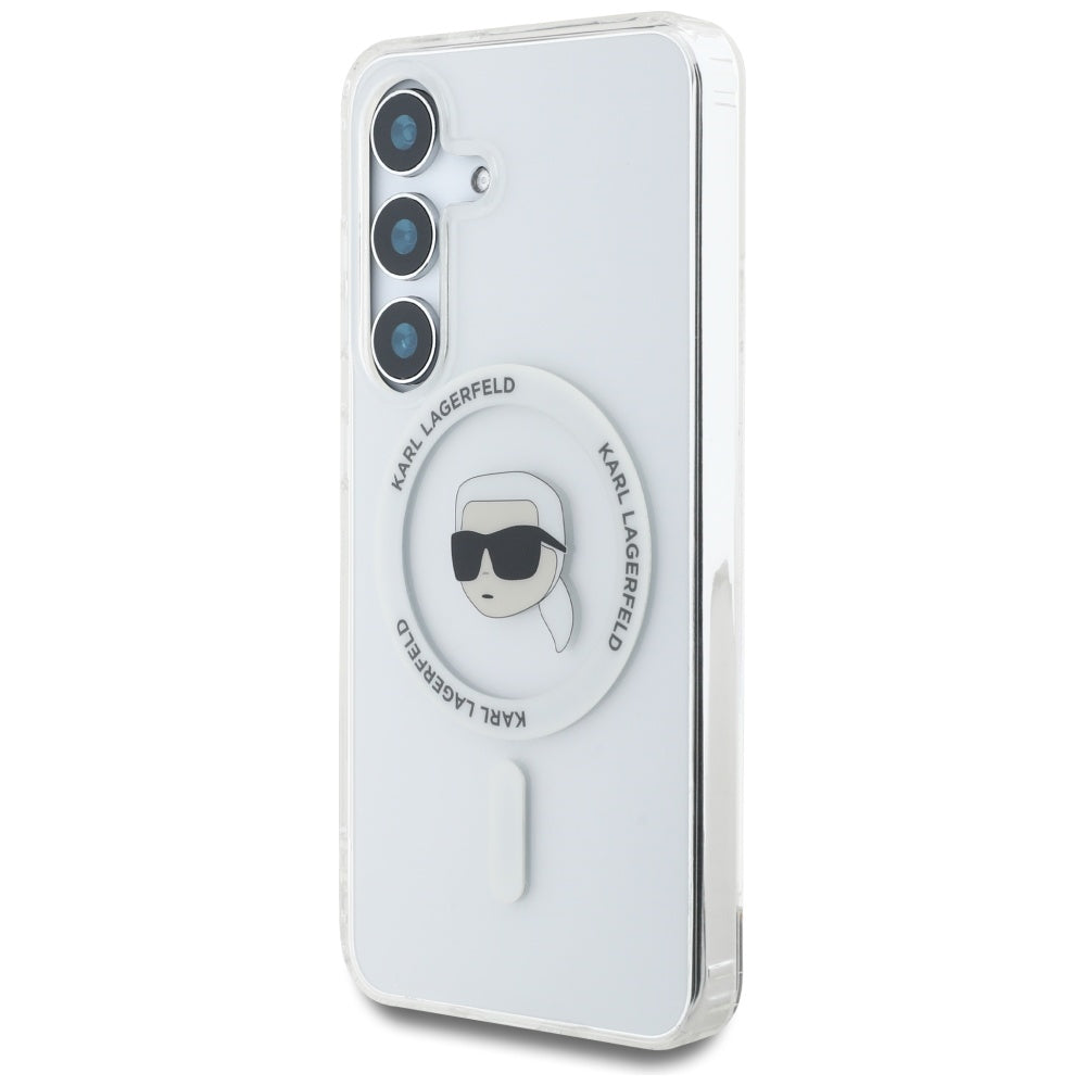 Futrola MagSafe za Samsung Galaxy S25 S931, Karl Lagerfeld, IML Karl's Head, Bijela