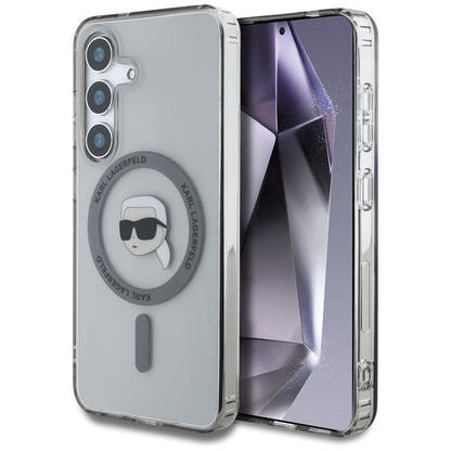 Futrola MagSafe za Samsung Galaxy S25 S931, Karl Lagerfeld, IML Karl's Head, Crna