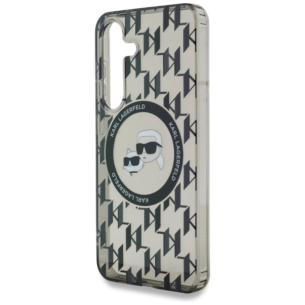 Futrola MagSafe za Samsung Galaxy S25 S931, Karl Lagerfeld, IML Monogram Karl & Choupette's Heads, Crna