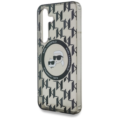 Futrola MagSafe za Samsung Galaxy S25 S931, Karl Lagerfeld, IML Monogram Karl & Choupette's Heads, Crna